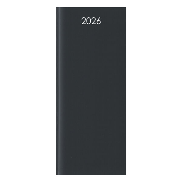 Agenda long professionnel, format A33, couleur noire